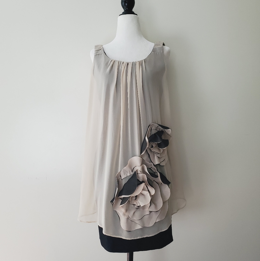 McGinn Silk Floral Overlay Dress